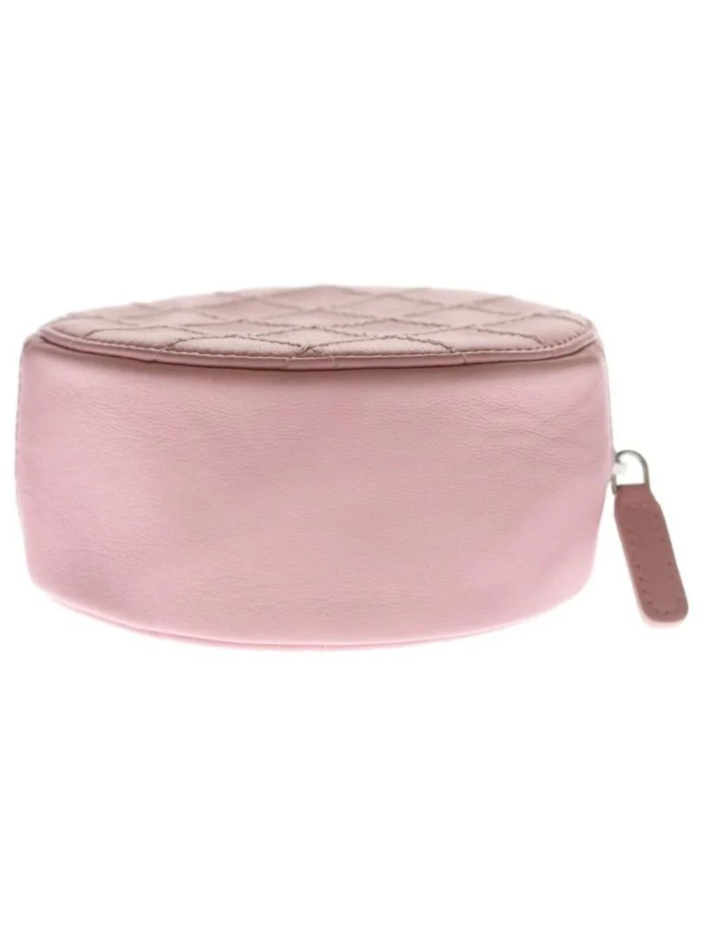 Chanel Quilted Mini Round Chain Shoulder Ultra Stitch Silver Lambskin Pink